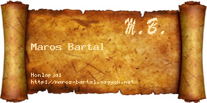 Maros Bartal névjegykártya